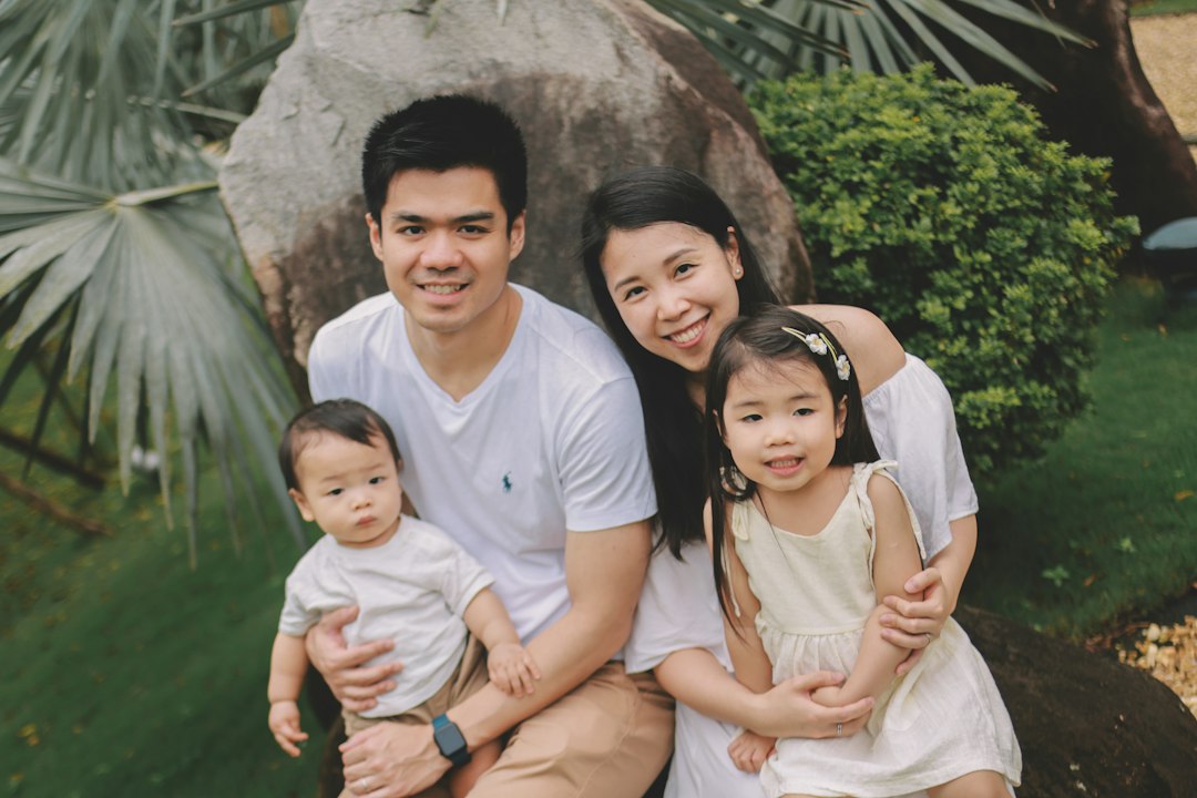 A family spending time together outdoors