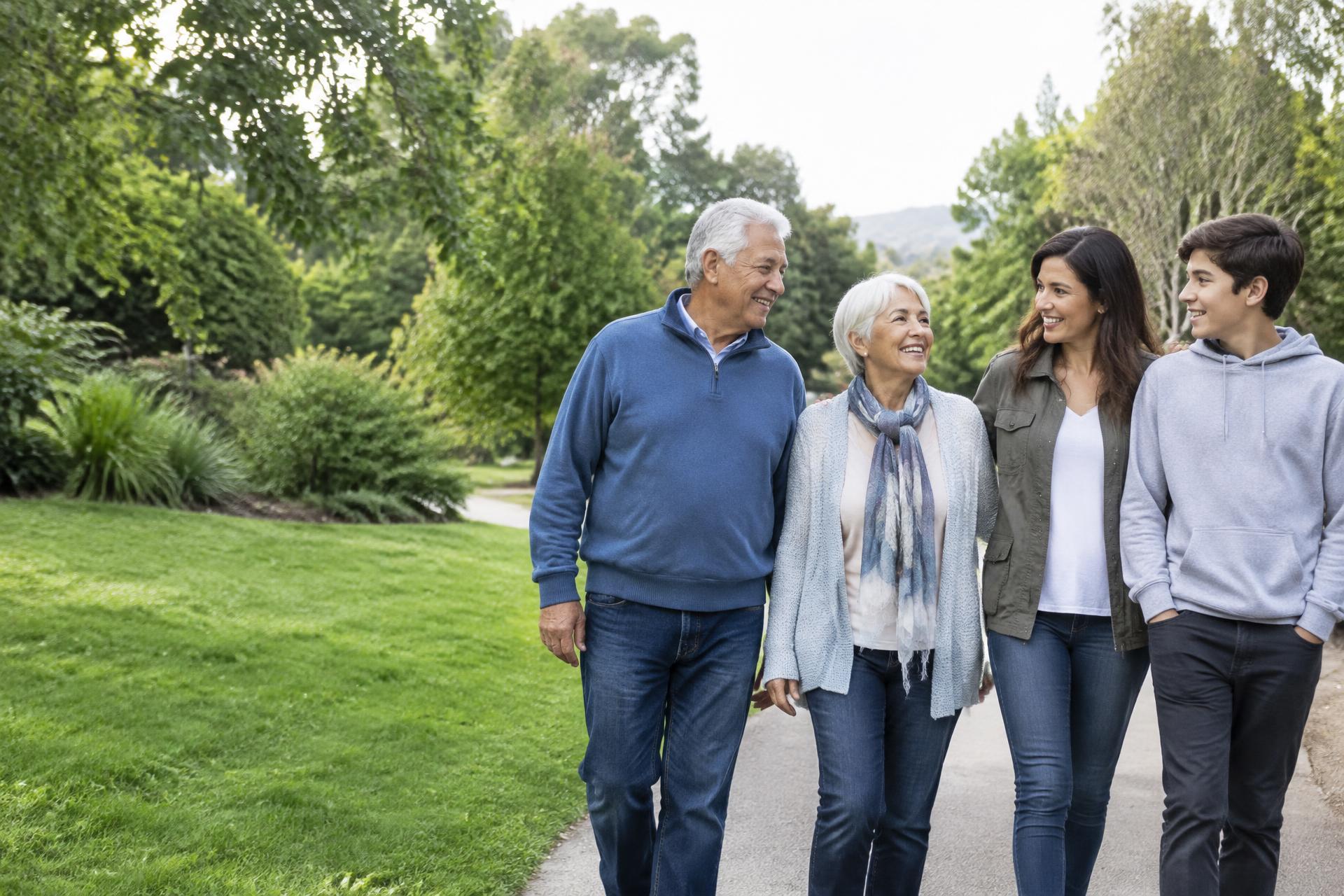 A family enjoying time together outdoors